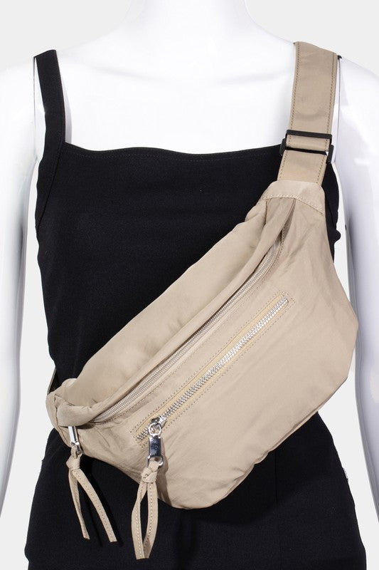 Fame Multi Pocket Nylon Crossbody Bag