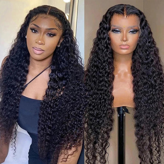 200% Density Deep Wave Wig 13X4 13X6 HD Transparent Lace Frontal Wig Curly Wave Wig 5X5 Lace Wig Human Hair Wigs for Black Women - 13X6 Hd - Bella Bourget