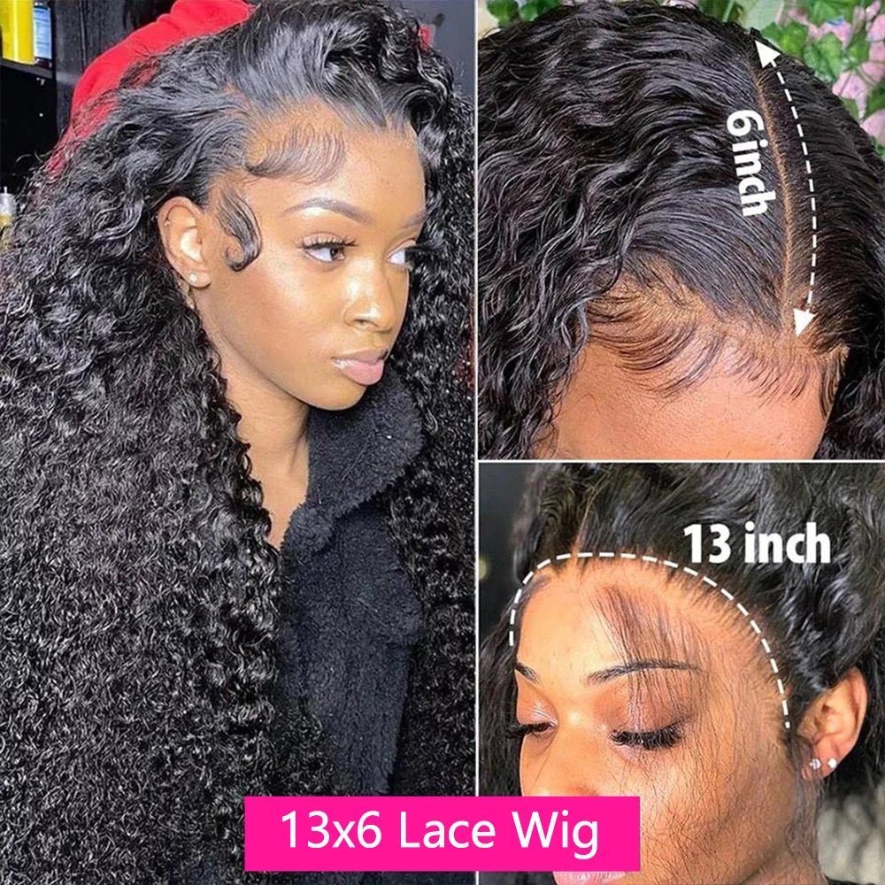 200% Density Deep Wave Wig 13X4 13X6 HD Transparent Lace Frontal Wig Curly Wave Wig 5X5 Lace Wig Human Hair Wigs for Black Women - 13X6 Hd - Bella Bourget