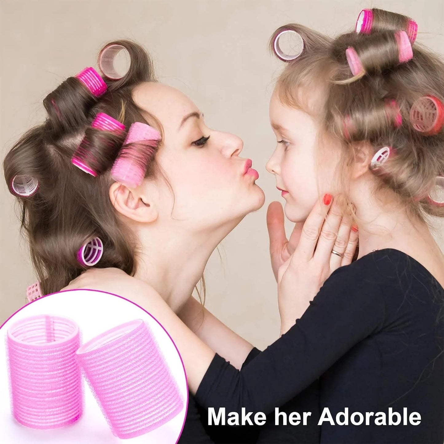 31PCS Hair Rollers,Self Grip Nylon Velcro Rollers for Long Hair,Large Hair Roller Sets with Colored Clips, No Heat Salon Hairdressing Curlers Rollers for Women (3 Size) - A - Bella Bourget