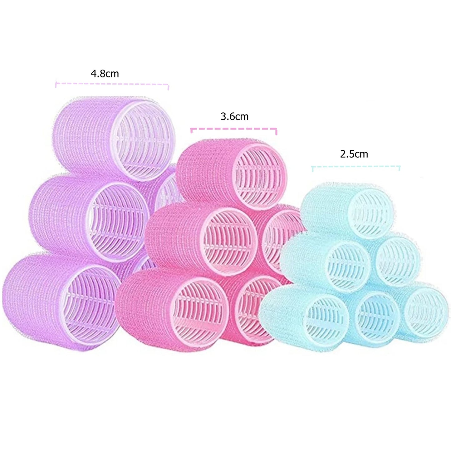 31PCS Hair Rollers,Self Grip Nylon Velcro Rollers for Long Hair,Large Hair Roller Sets with Colored Clips, No Heat Salon Hairdressing Curlers Rollers for Women (3 Size) - A - Bella Bourget