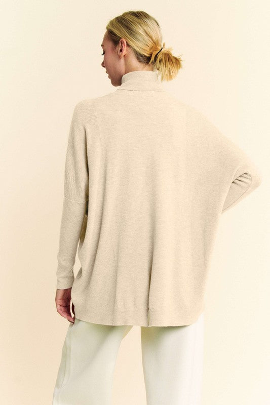 Davi & Dani Turtleneck Long Sleeve Knit Top