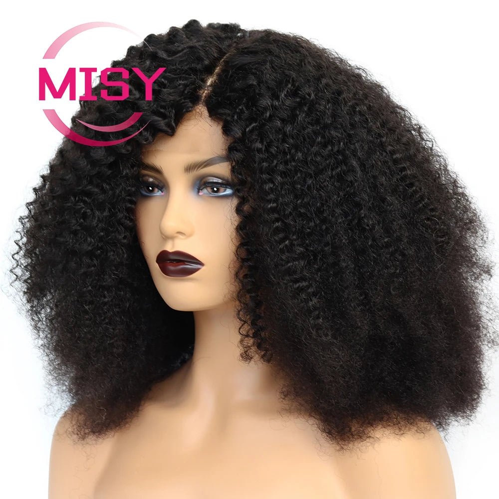 4*4 Closure Wig: Curly Wig of Human Hair, Natural Color Brazilian Hair Lace Wig - 12Inches - Bella Bourget