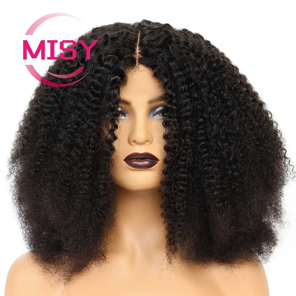 4*4 Closure Wig: Curly Wig of Human Hair, Natural Color Brazilian Hair Lace Wig - 12Inches - Bella Bourget