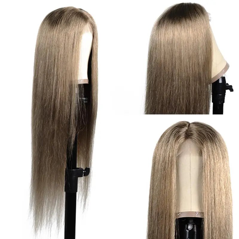 4*4 Lace Closure, Lace Front Pre - plucked with Baby Hair Straight Brazilian Human Hair Wig with 130% Density - T1B 126 - Bella Bourget