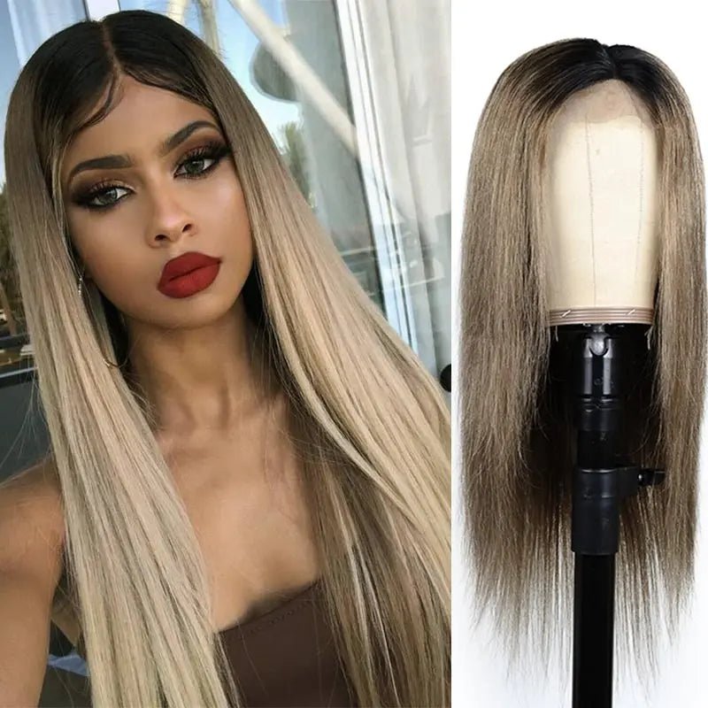 4*4 Lace Closure, Lace Front Pre - plucked with Baby Hair Straight Brazilian Human Hair Wig with 130% Density - T1B 126 - Bella Bourget