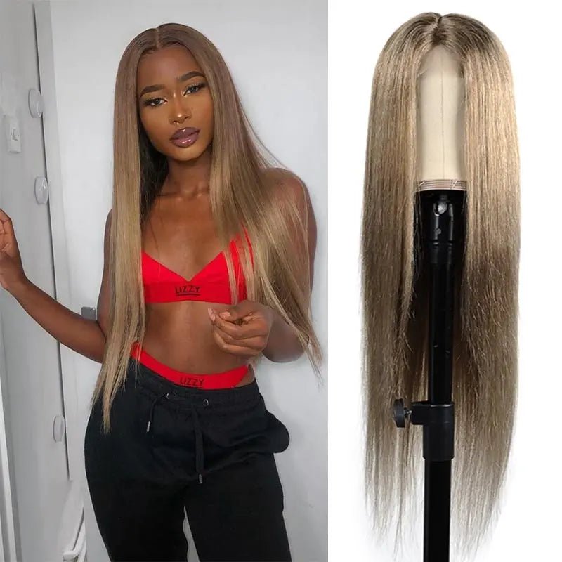 4*4 Lace Closure, Lace Front Pre - plucked with Baby Hair Straight Brazilian Human Hair Wig with 130% Density - 126 - Bella Bourget