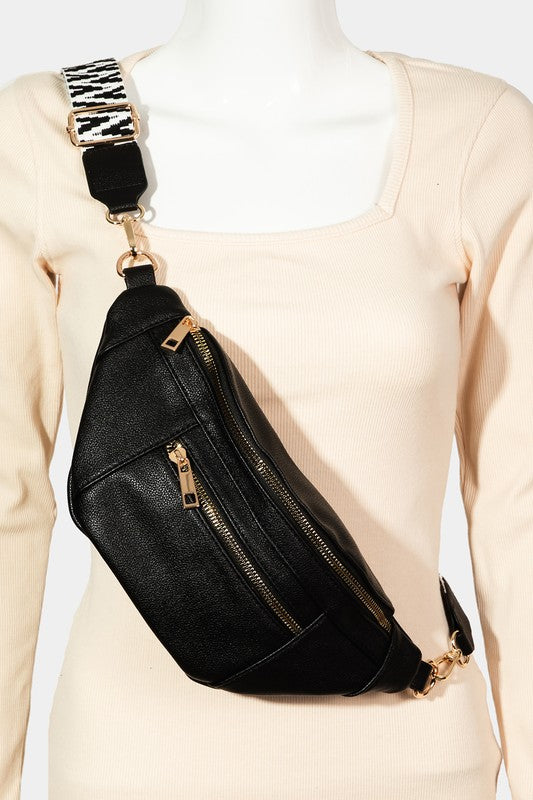 Fame Faux Leather Crossbody Bag with Removable Strap