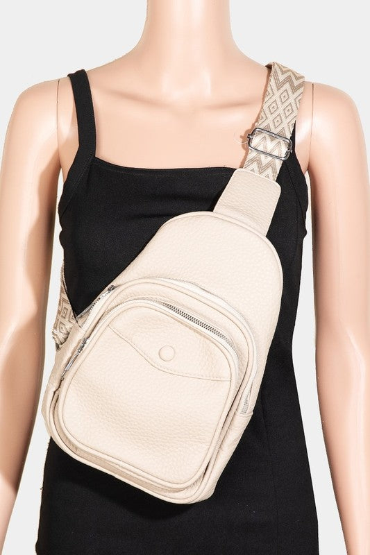 Fame Textured Faux Leather Sling Bag