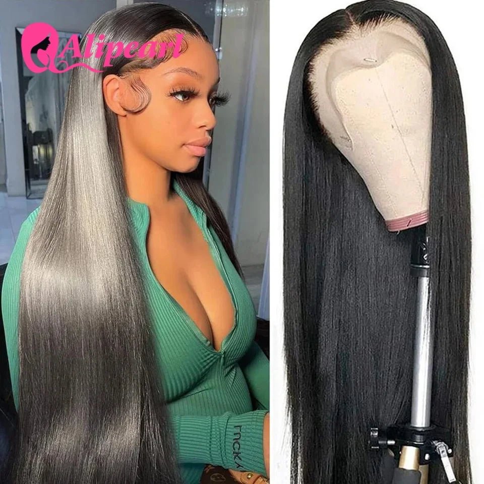 Alipearl Hair 13X4 HD Human Hair Wigs Straight Lace Front Wig Human Hair for Women Pre - Plucked Brazilian 4X4 Closure Wig - Hd 13X4 Lace Wig - Bella Bourget