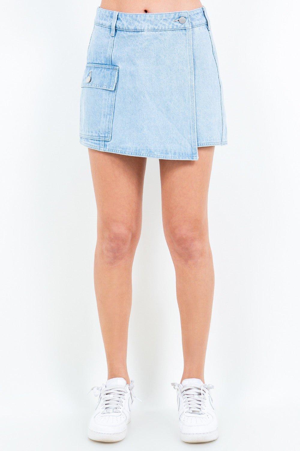 American Bazi Cargo Pocket Mini Skort - Skirt - LT Blue - Bella Bourget