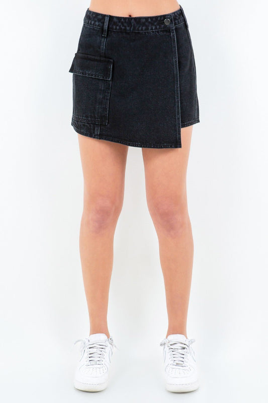 American Bazi Cargo Pocket Mini Skort - Skirt - Black - Bella Bourget