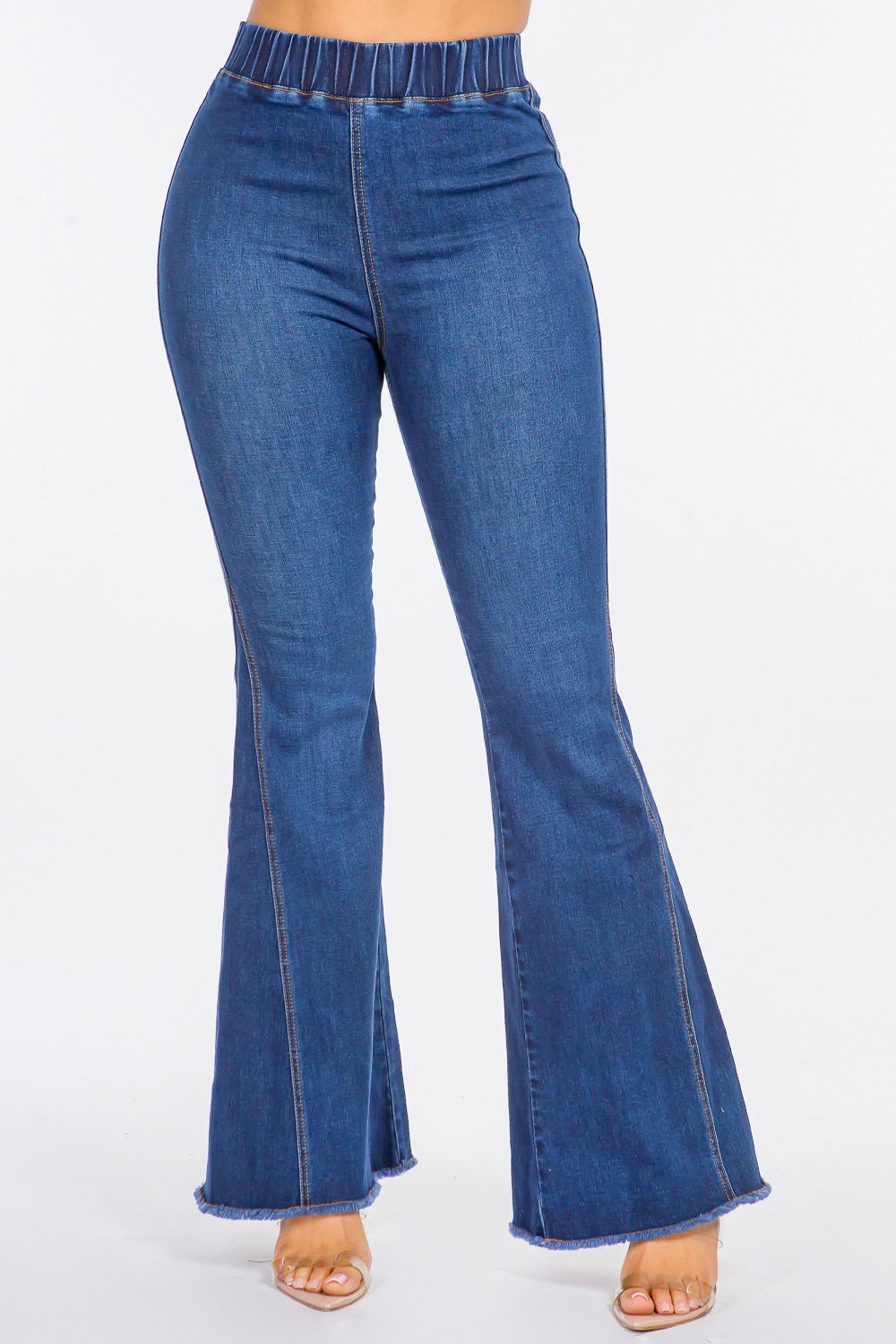 American Bazi High Waist Curvy Flare Jeans - Jeans - DK Blue - Bella Bourget