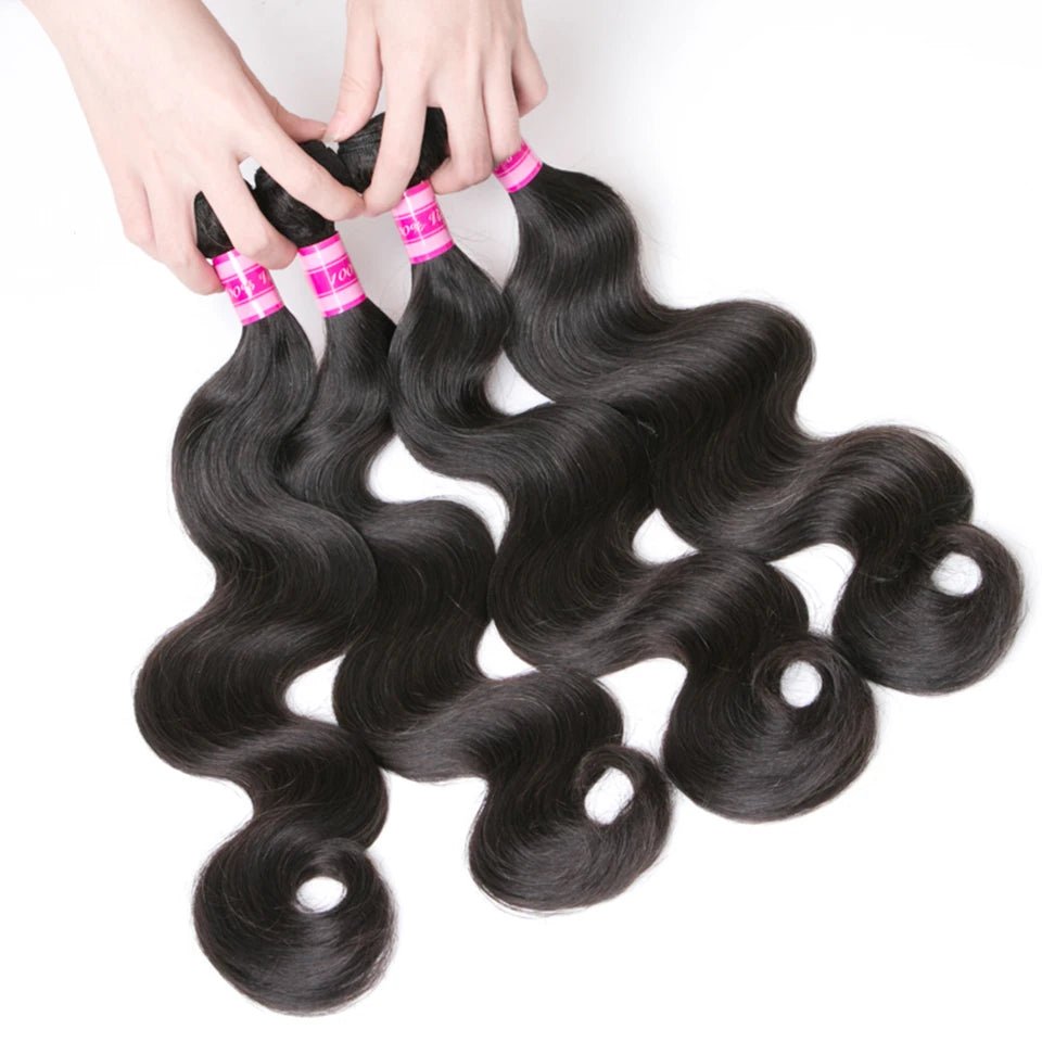 Body Wave Brazilian Hair Weave Extensions Bundles 1/3/4 Bundle - Jet Black - Bella Bourget