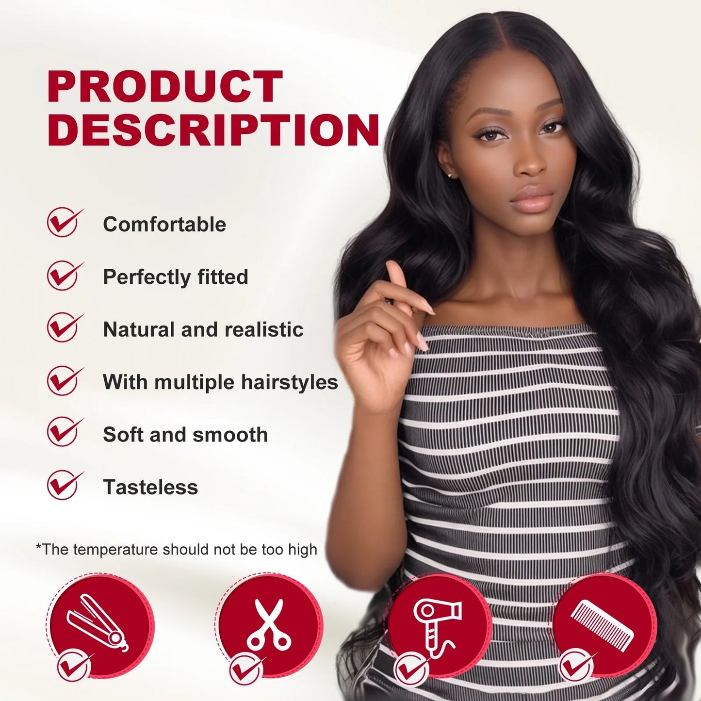 Body Wave Frontal Wig 13X4 Lace Front Wigs for Women Human Hair 180% Density Hair Natural - 26" - Bella Bourget