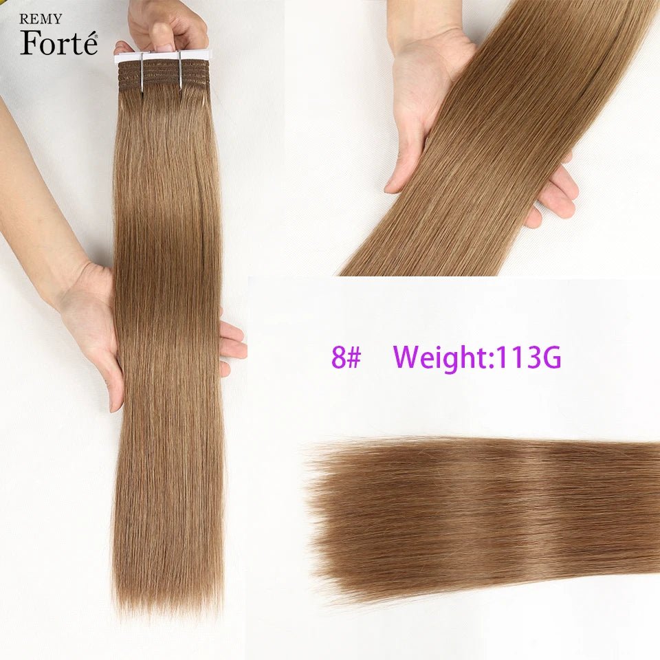 Brazilian Straight Hair Bundles Bone Straight Human Hair Extension Ombre Human Hair Bundles Burgundy 99J Brown - 30 - Bella Bourget