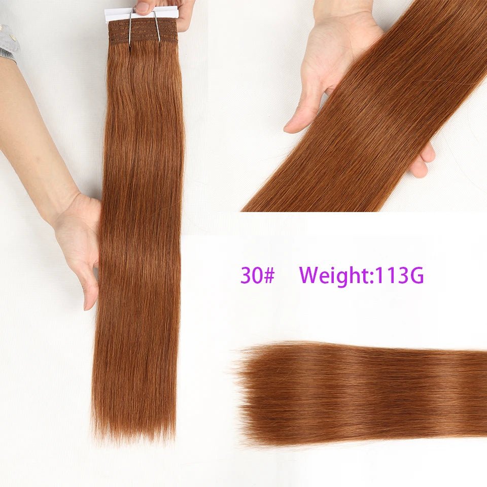 Brazilian Straight Hair Bundles Bone Straight Human Hair Extension Ombre Human Hair Bundles Burgundy 99J Brown - 30 - Bella Bourget