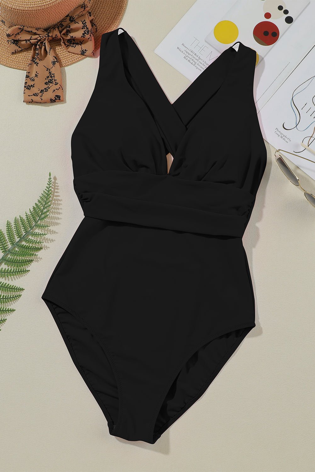 Crisscross Wide Strap One - Piece Swimwear - One - Piece Swimsuit - Black - Bella Bourget