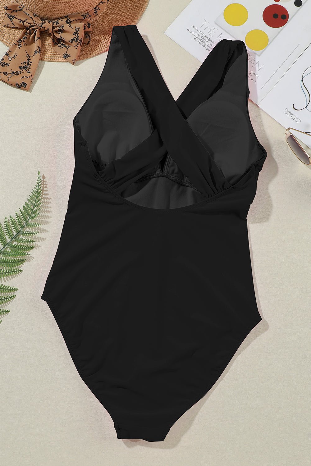 Crisscross Wide Strap One - Piece Swimwear - One - Piece Swimsuit - Black - Bella Bourget