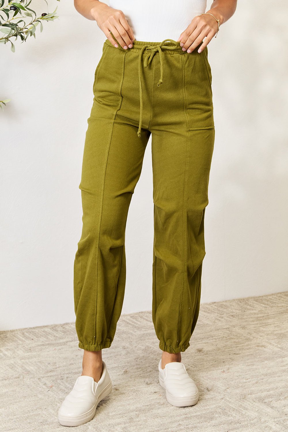 Culture Code Full Size Drawstring Sweatpants with pockets - Pants - True Moss - Bella Bourget