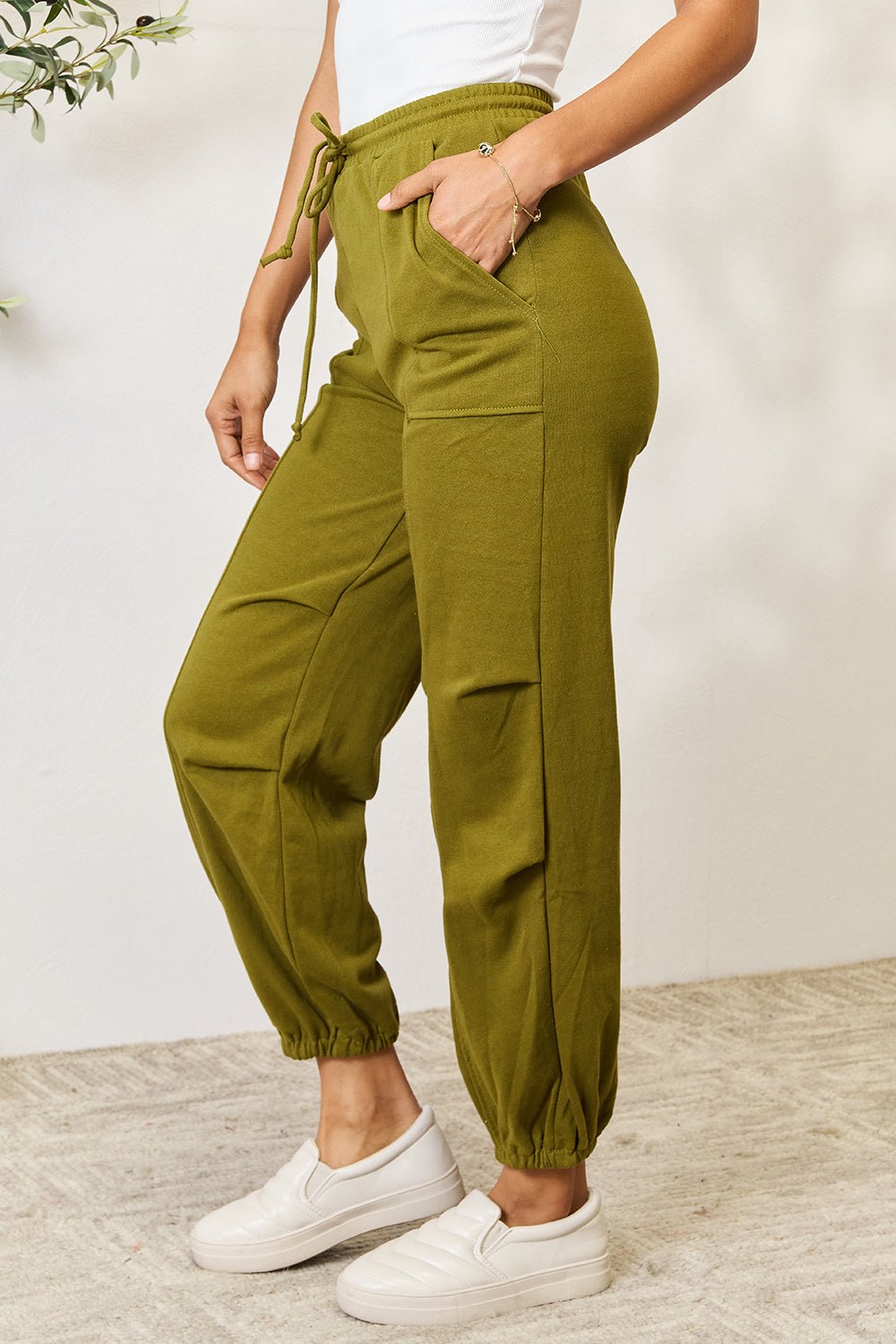 Culture Code Full Size Drawstring Sweatpants with pockets - Pants - True Moss - Bella Bourget