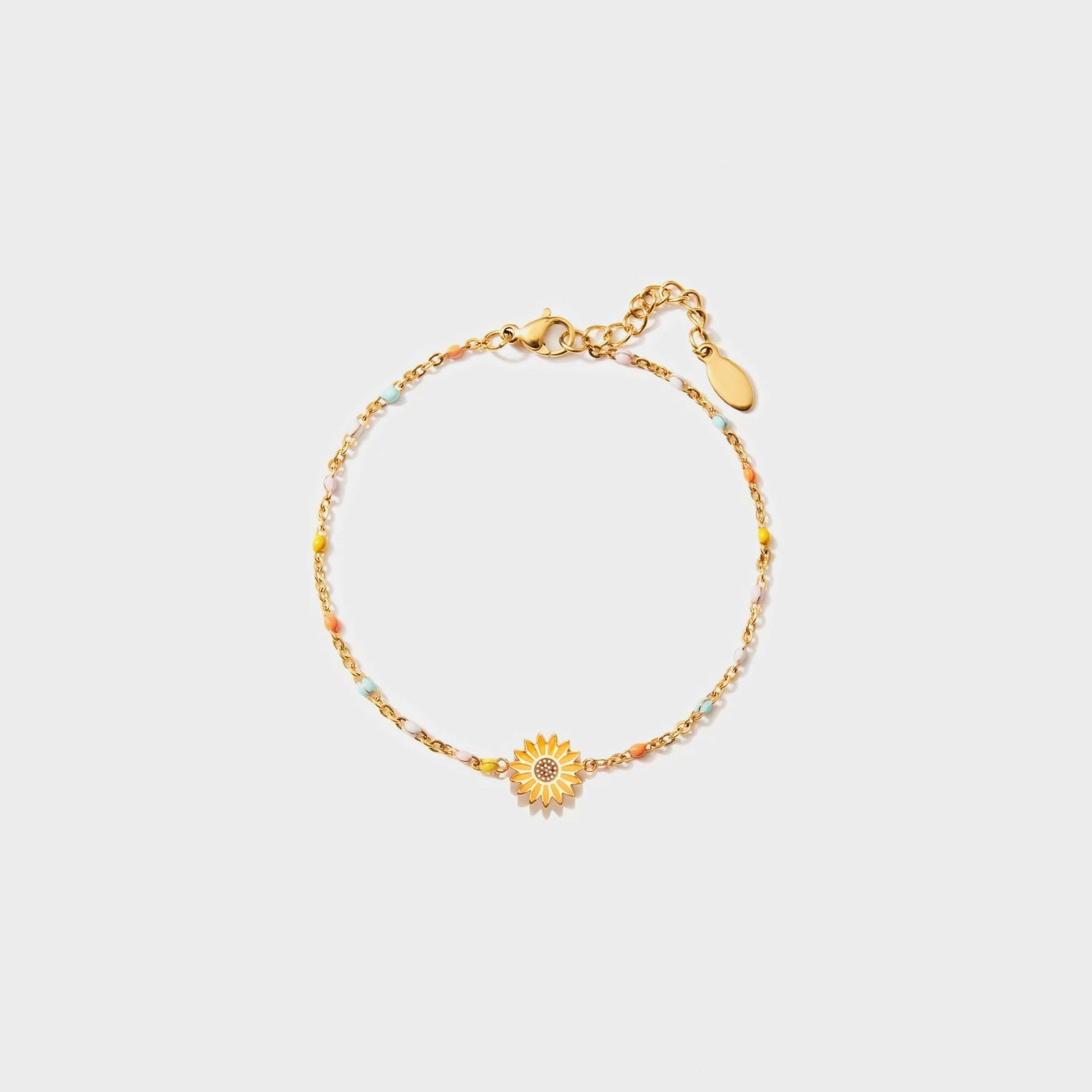 Dainty Sunflower Charm Bracelet - Bracelets - Gold - Bella Bourget