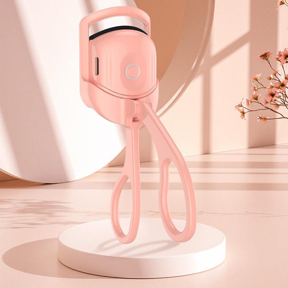 Eyelash Curler Portable Electric Heated Comb Eye Lash Long Lasting Eyelashes Curls Thermal Eyelash Curler Makeup Tools Heated Eyelash Curlers,Rechargeable Electric Eyelash Curler,Handheld Eyelash Heat - Pink - Bella Bourget