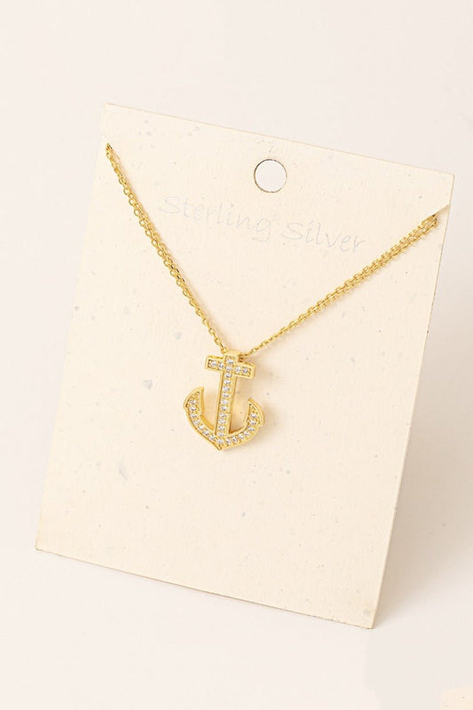 Fame Anchor Pendant Alloy Necklace - necklace - Gold - Bella Bourget