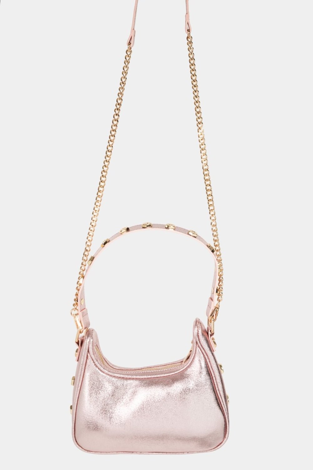 Fame Star Button Trim Hobo Handbag - bag - Pink - Bella Bourget