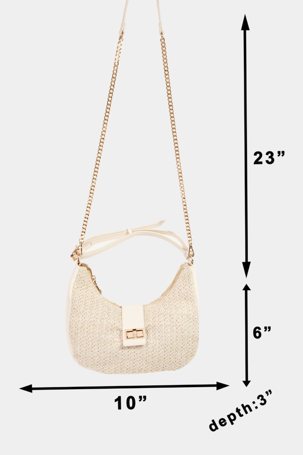 Fame Straw Braid Hobo Bag - bag - Ivory - Bella Bourget