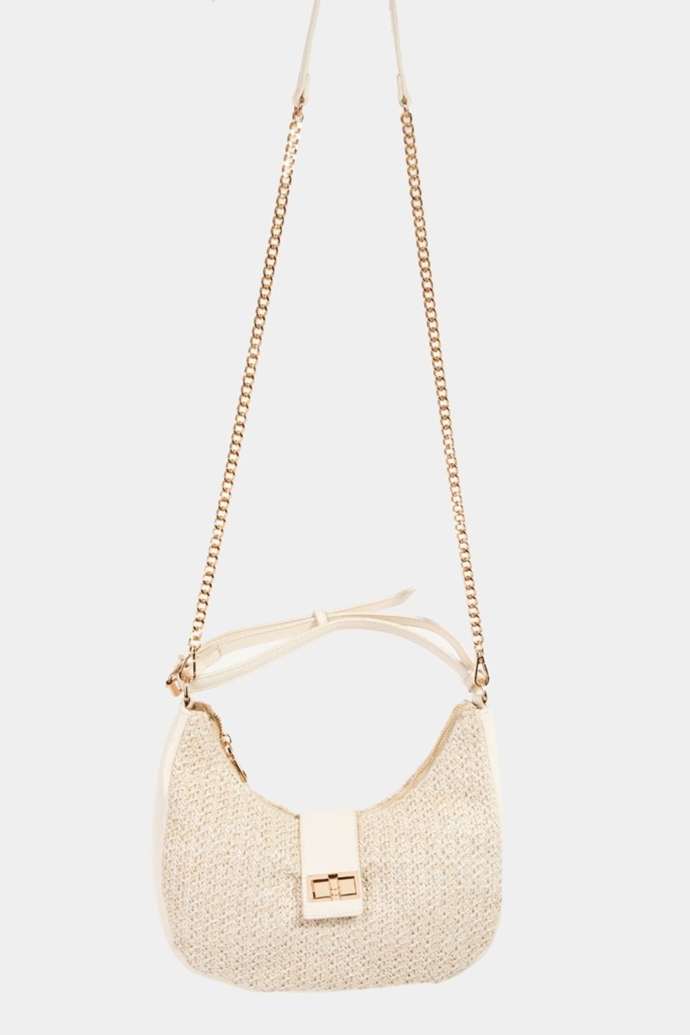 Fame Straw Braid Hobo Bag - bag - Ivory - Bella Bourget