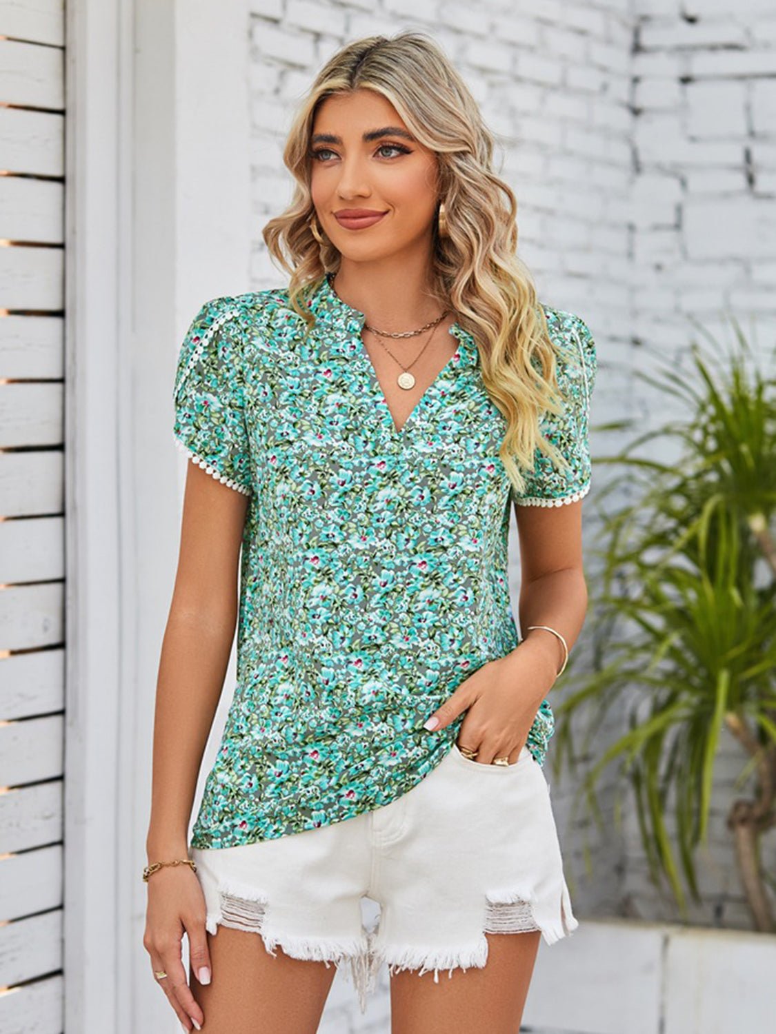 Floral Blouse - blouse - Gum Leaf - Bella Bourget