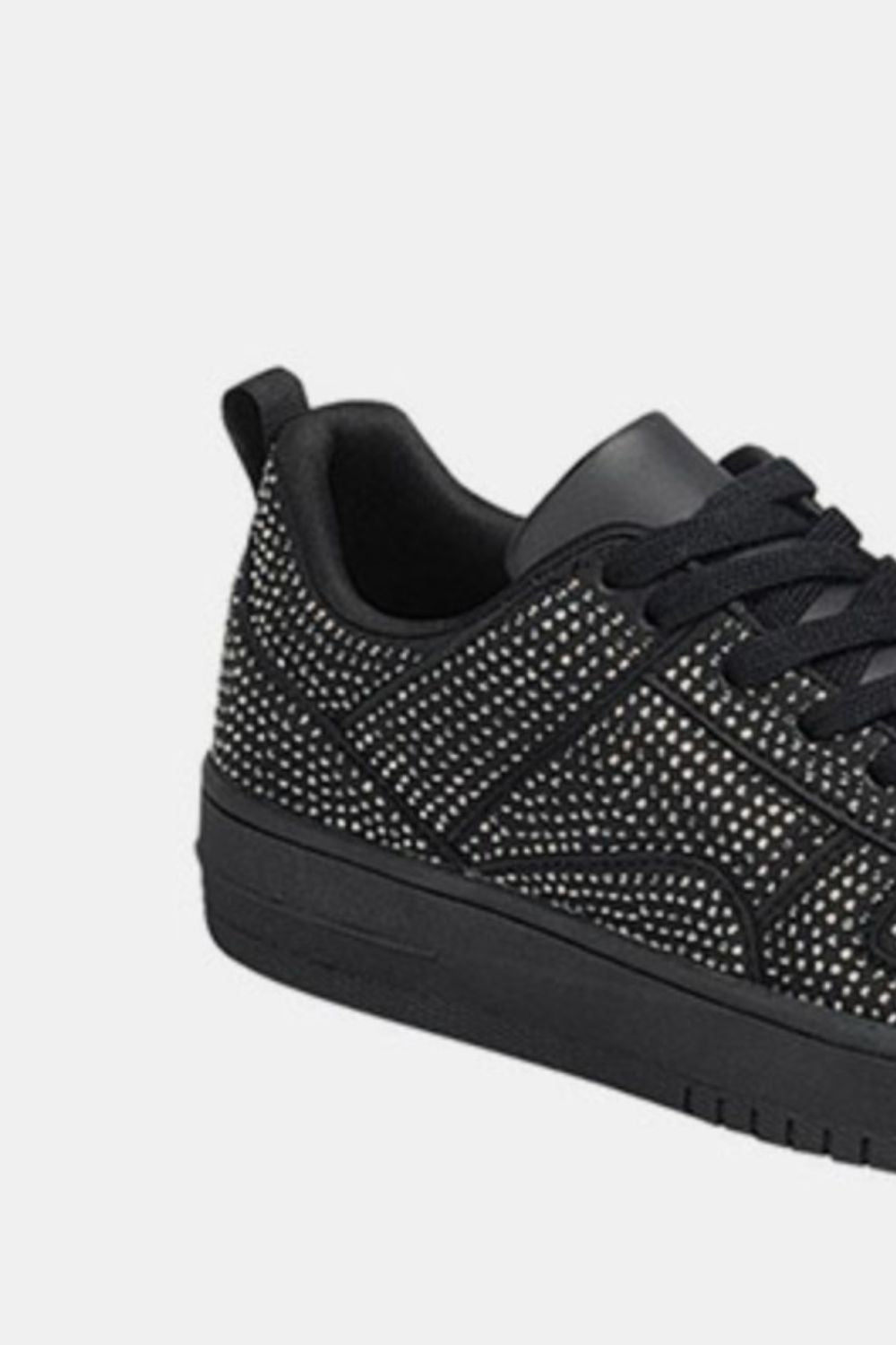 Forever Link Rhinestone Platform Flat Sneakers - Sneakers - Black - Bella Bourget