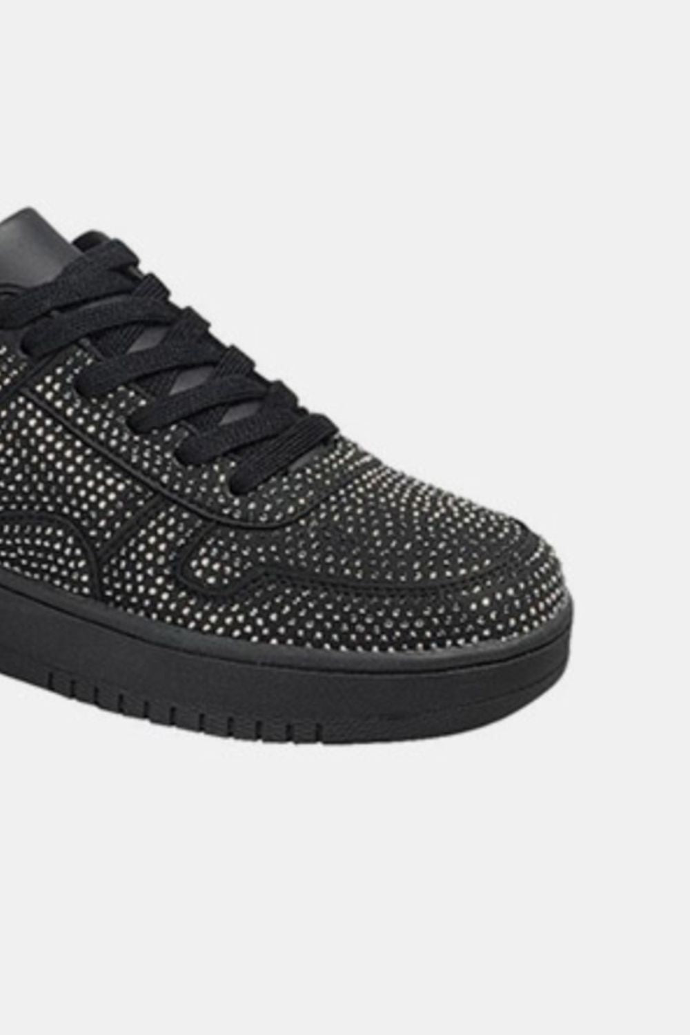 Forever Link Rhinestone Platform Flat Sneakers - Sneakers - Black - Bella Bourget