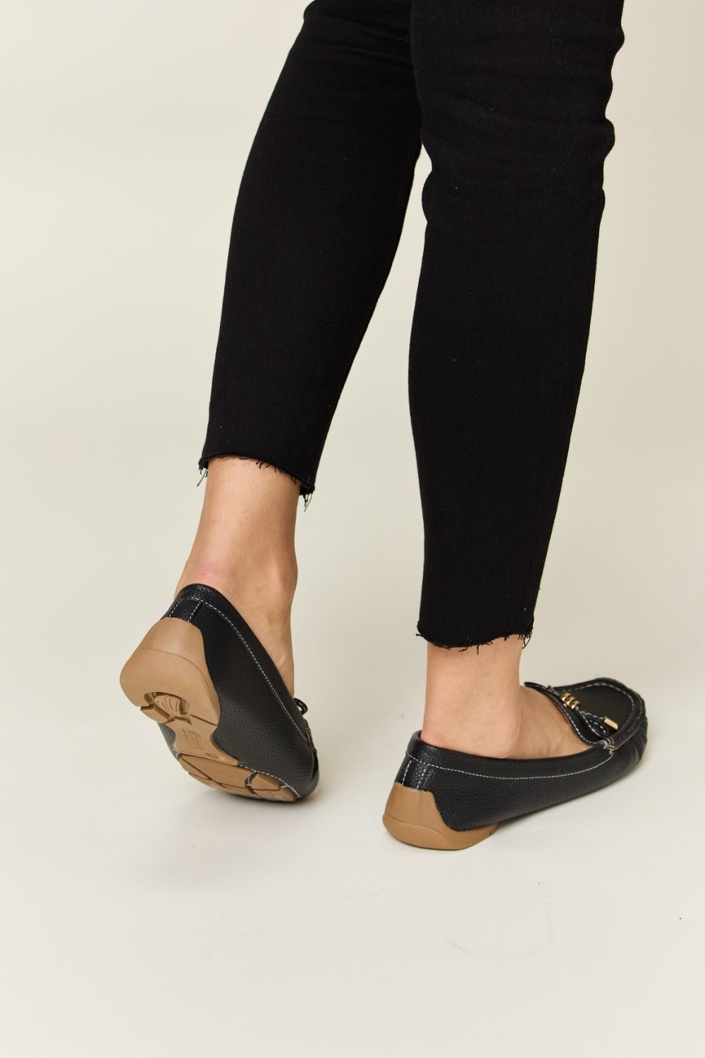 Forever Link Slip On Bow Flats Loafers - Loafers - BLACK - Bella Bourget