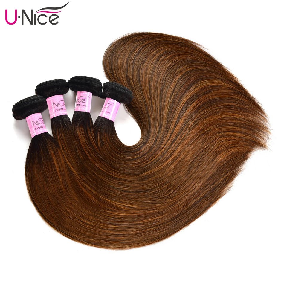 Hair FB30 Highlight Human Hair Brazilian Hair Weave Bundles 3 Bundle Deals Straight/ Body Wave 100% Human Hair Bundles - Fb30 Straight - Bella Bourget