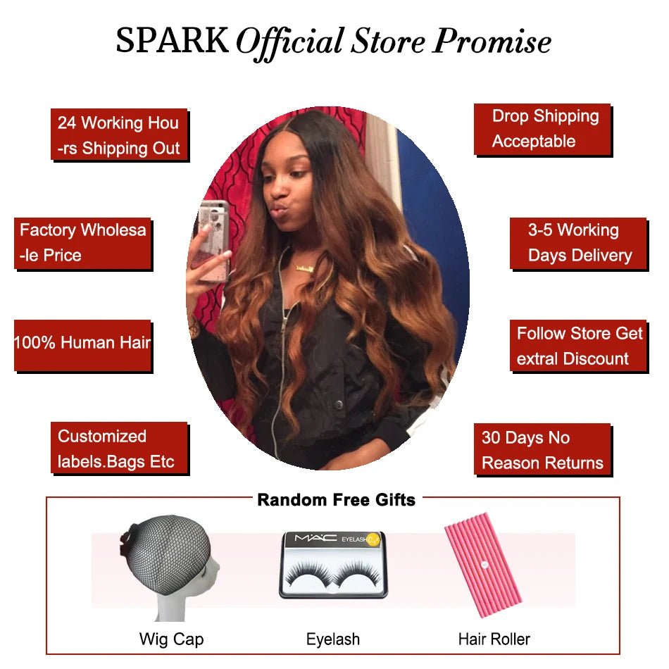 Hair Ombre Brazilian Body Wave Hair 1/3/4 Bundles 100% Human Hair Weave Bundles 100% Remy Human Hair - T1B 4 30 - Bella Bourget