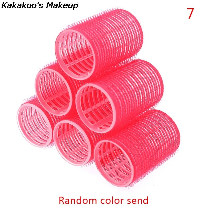 Hair Rollers 6Pcs Curlers Self Grip Holding Rollers Hairdressing Curlers Hair Design Sticky Cling Style for DIY - 2.5Cm - Bella Bourget