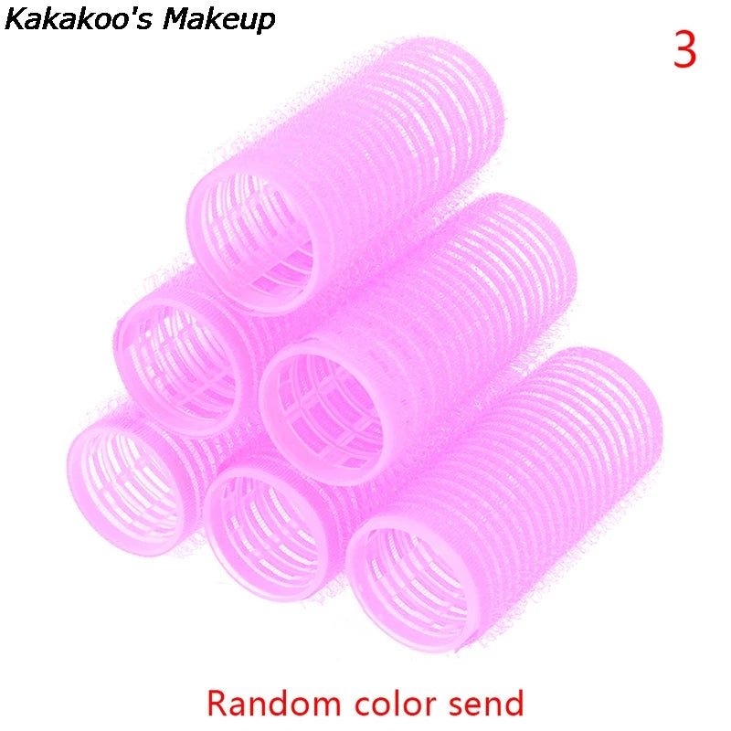 Hair Rollers 6Pcs Curlers Self Grip Holding Rollers Hairdressing Curlers Hair Design Sticky Cling Style for DIY - 2.5Cm - Bella Bourget