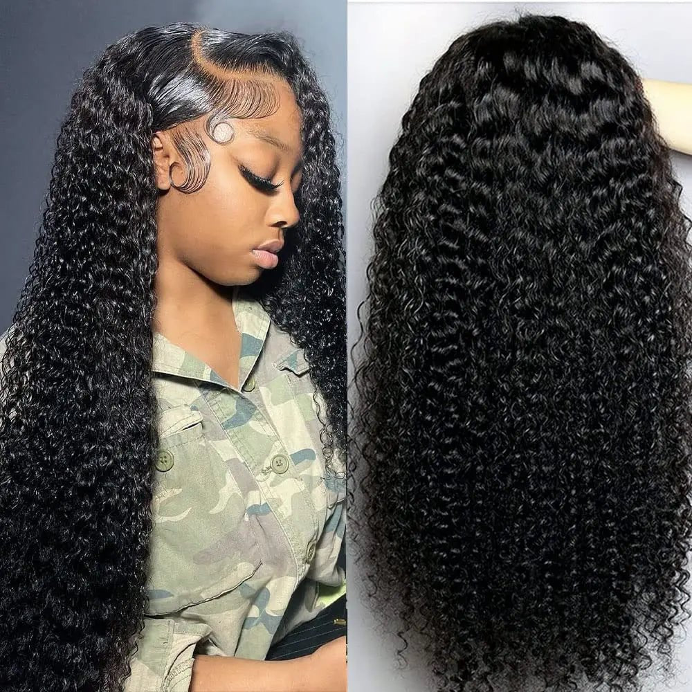 HD Deep Wave Curly 5X5 Glueless Lace Closure Human Hair Wig Ready to Wear and Go Full Lace Frontal Wigs Lace Front Wig for Women - 5X5 Lace Wig - Bella Bourget