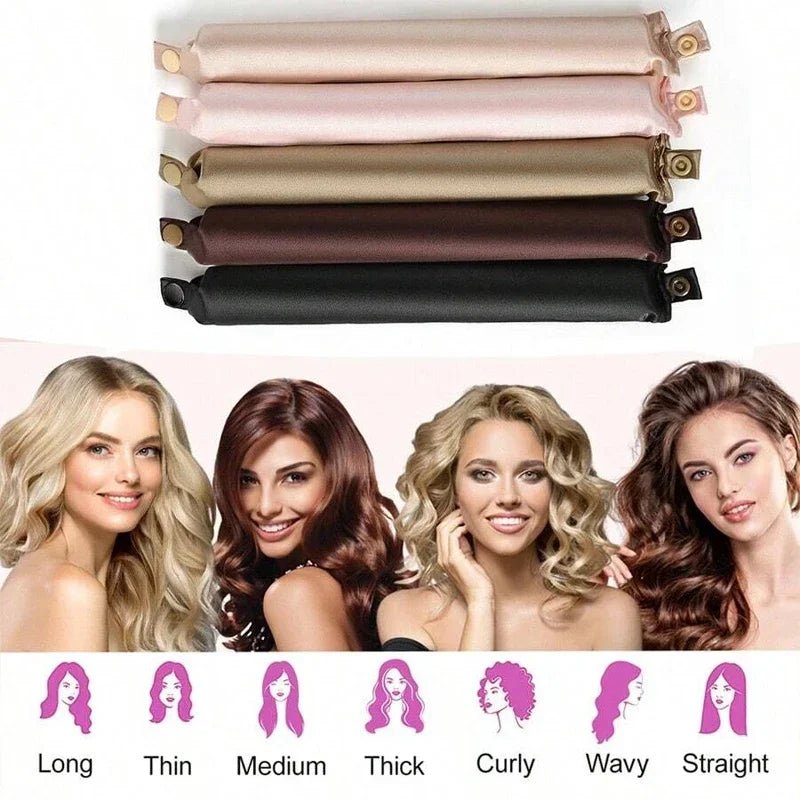 Heatless Hair Curlers Satin Curling Rod Headband No Heat Silk Curls Lazy Hair Rollers Soft Hair Curler to Sleep in Styling Tools - 4Pcs Muli - Color - Bella Bourget