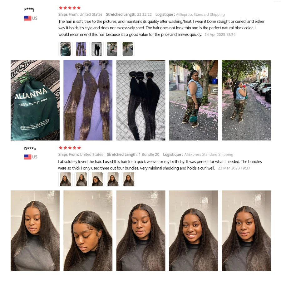 Human Hair Bundles with Frontal 30 Inch Bundles Peruvian Hair Extensions 4X4 5X5 6X6 Lace Closure Straight Human Hair Bundles - 32 34 36 With 24 - Bella Bourget