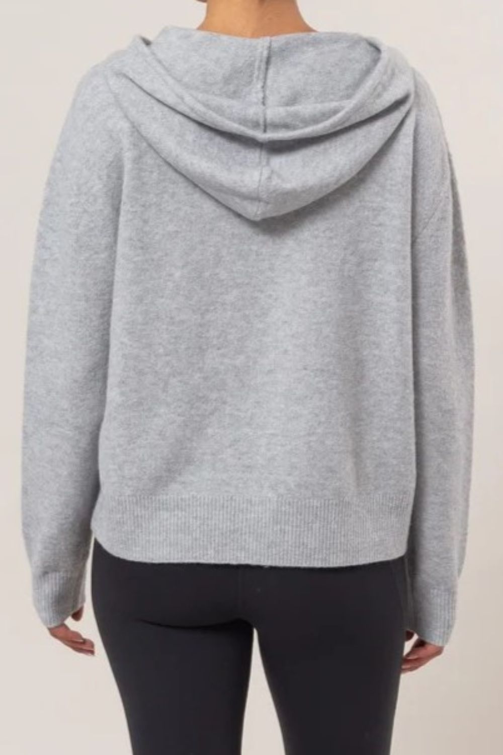 HYFVE Drawstring Long Sleeve Hooded Sweater - Hoodie - Gray - Bella Bourget