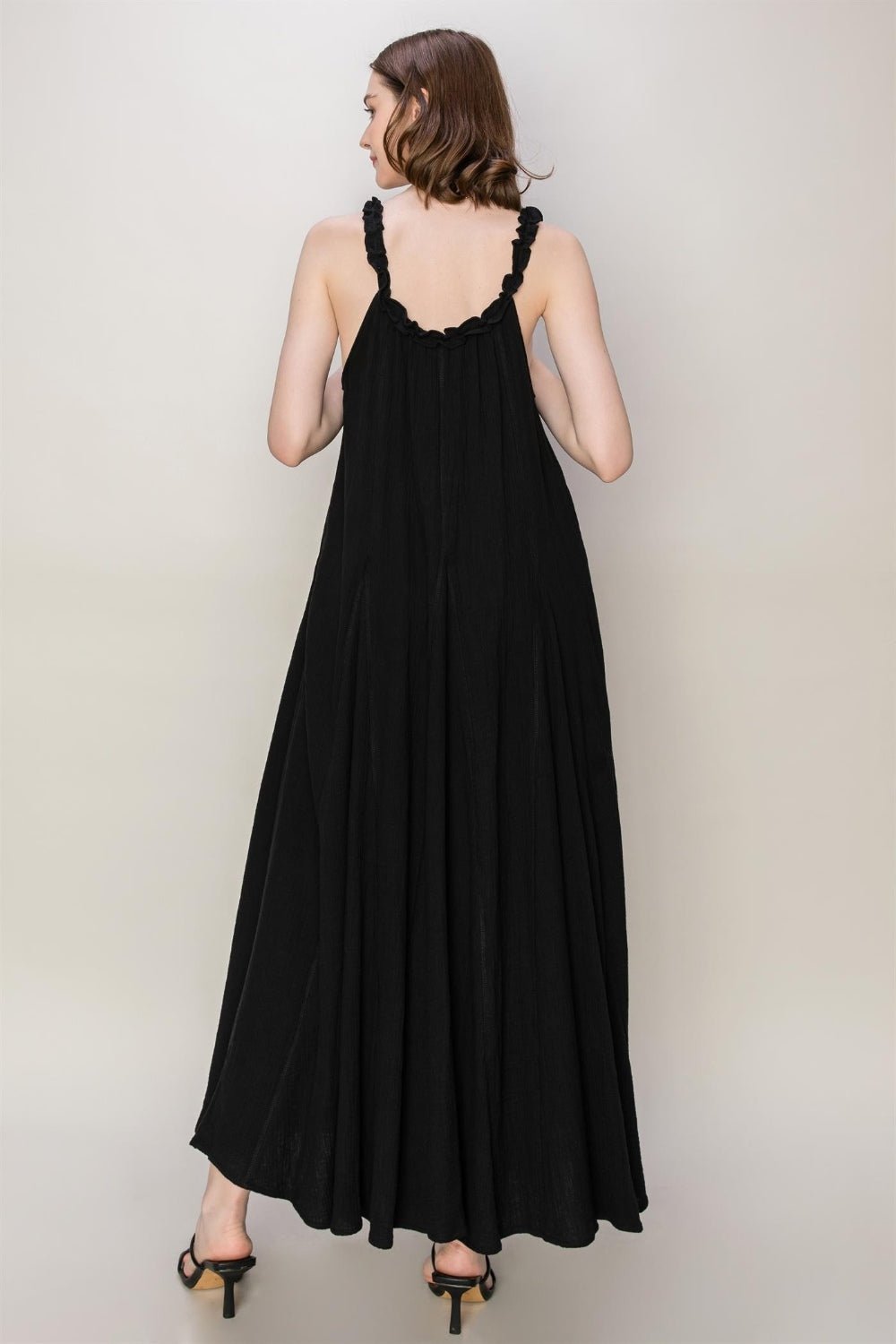 HYFVE Frill Sleeveless A - Line Maxi Dress - Maxi Dress - Black - Bella Bourget