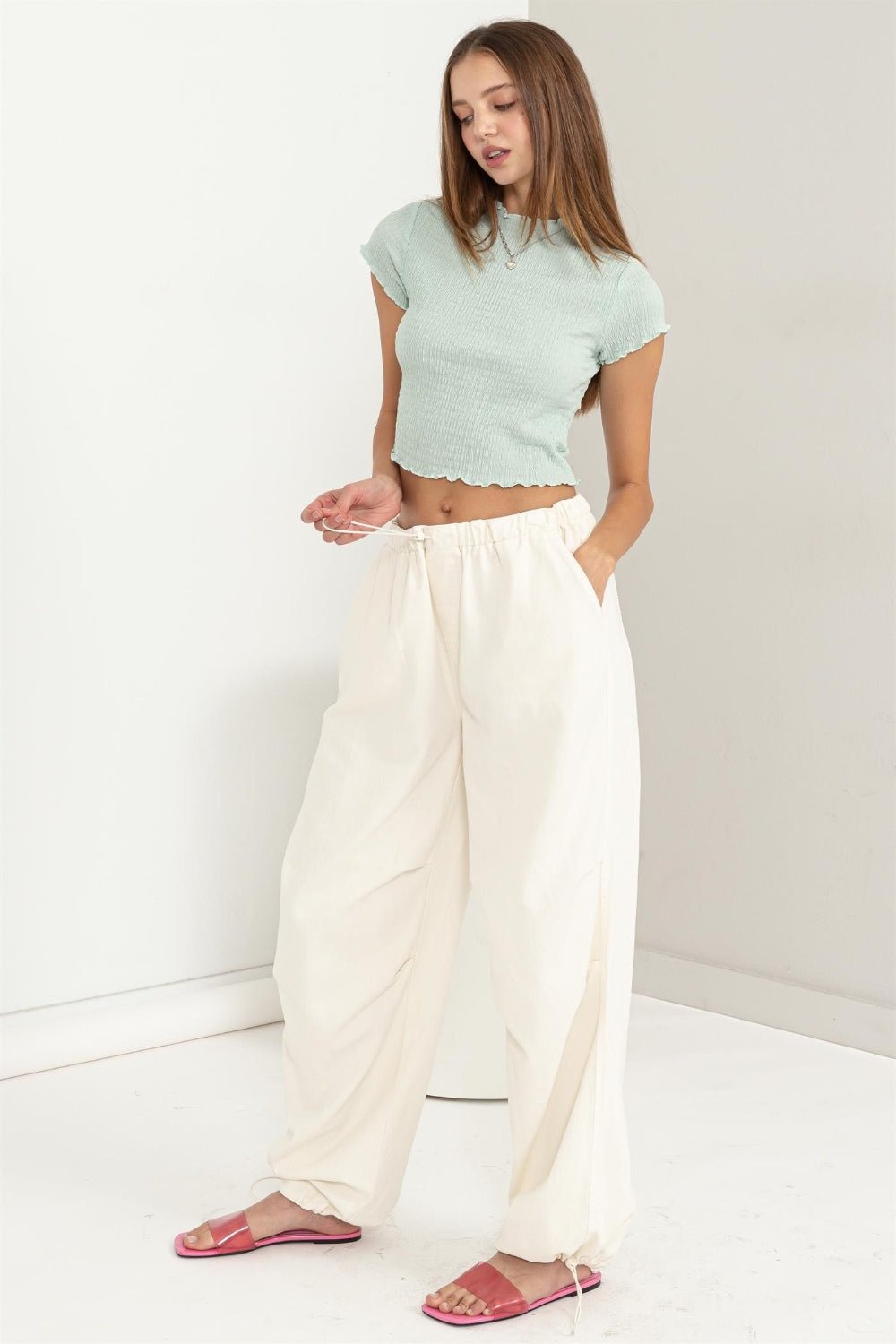 HYFVE Lettuce Hem Crop Top - Top - MINT - Bella Bourget