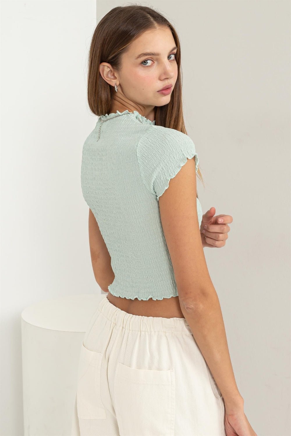 HYFVE Lettuce Hem Crop Top - Top - MINT - Bella Bourget