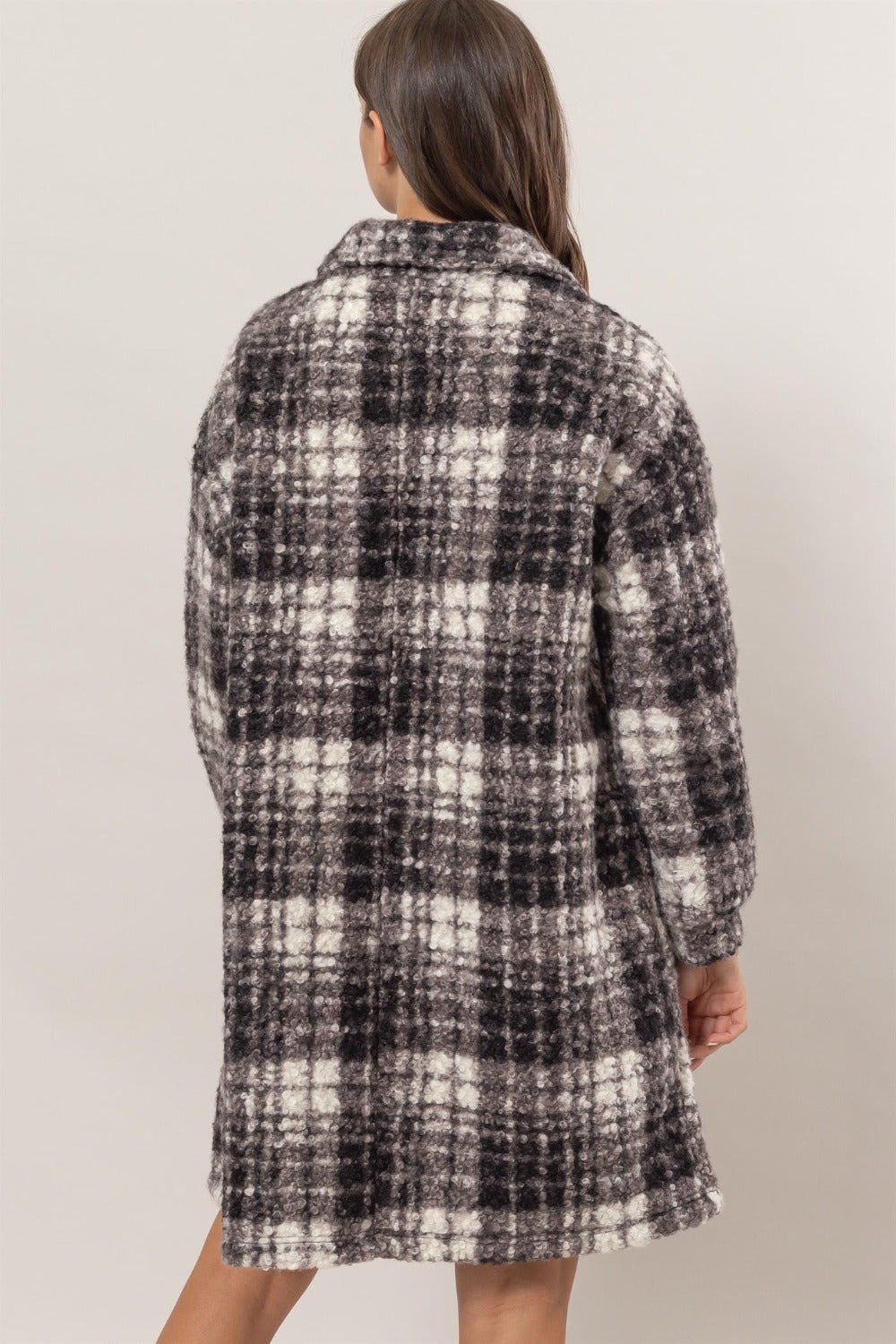 HYFVE Plaid Button Down Longline Shacket - Shacket - Black - Bella Bourget