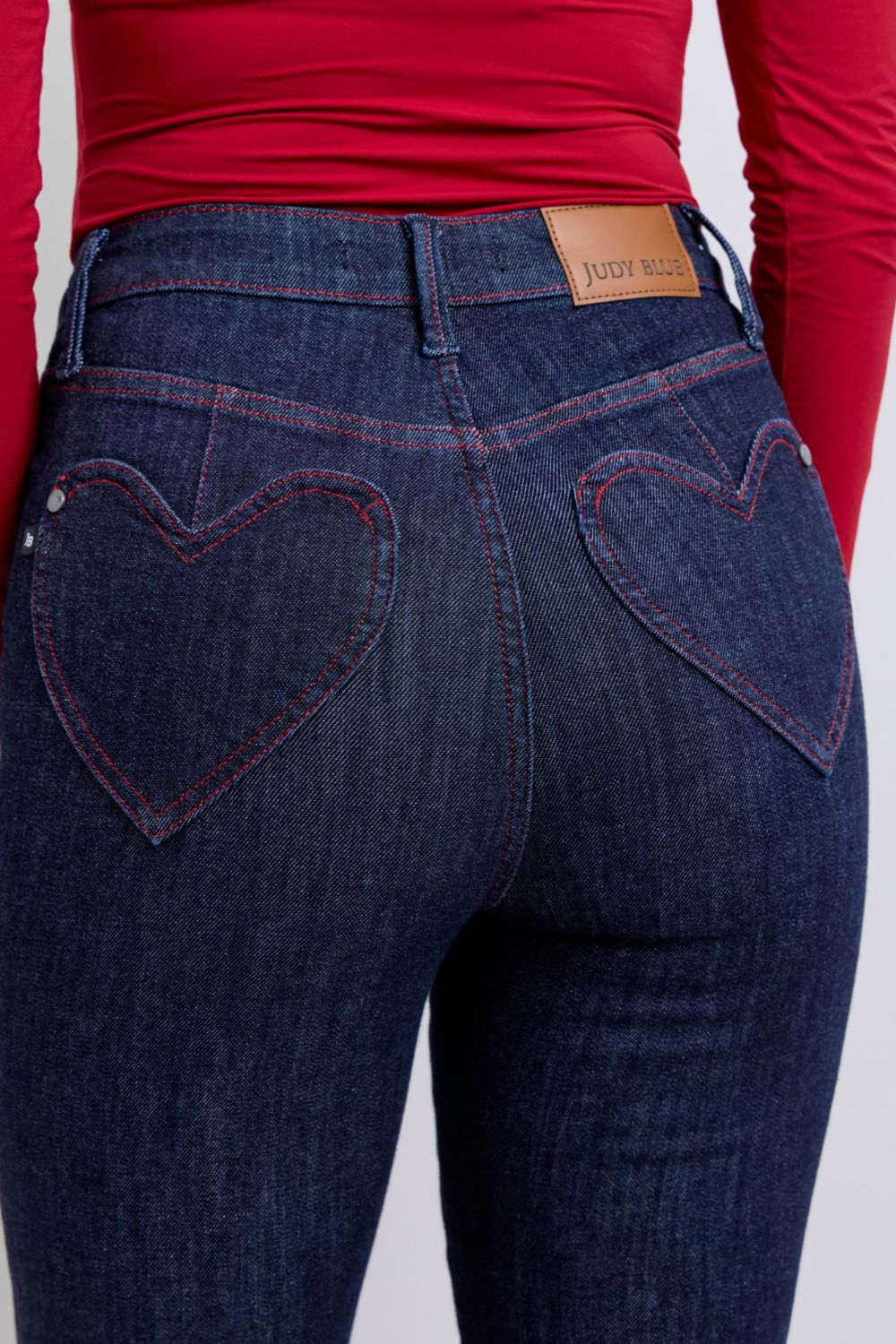 Judy Blue Full Size Heart Shaped Back Pockets Skinny Jeans - Jeans - Dark - Bella Bourget