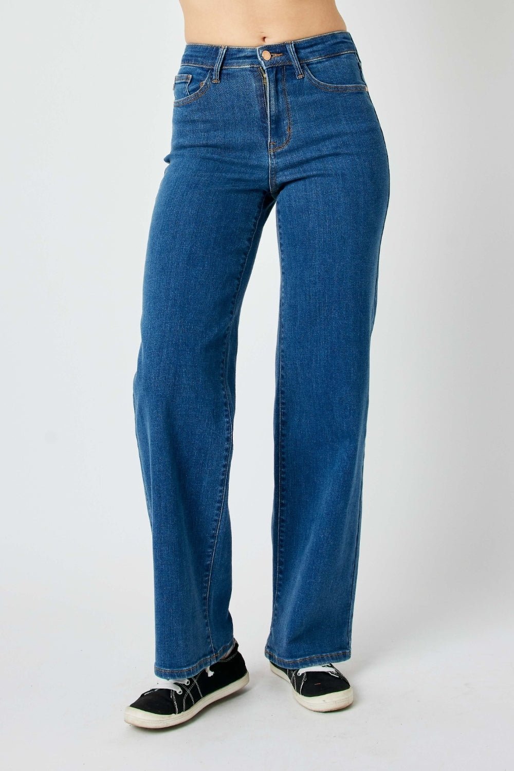 Judy Blue Full Size High Rise Straight Jeans - Jeans - Medium - Bella Bourget