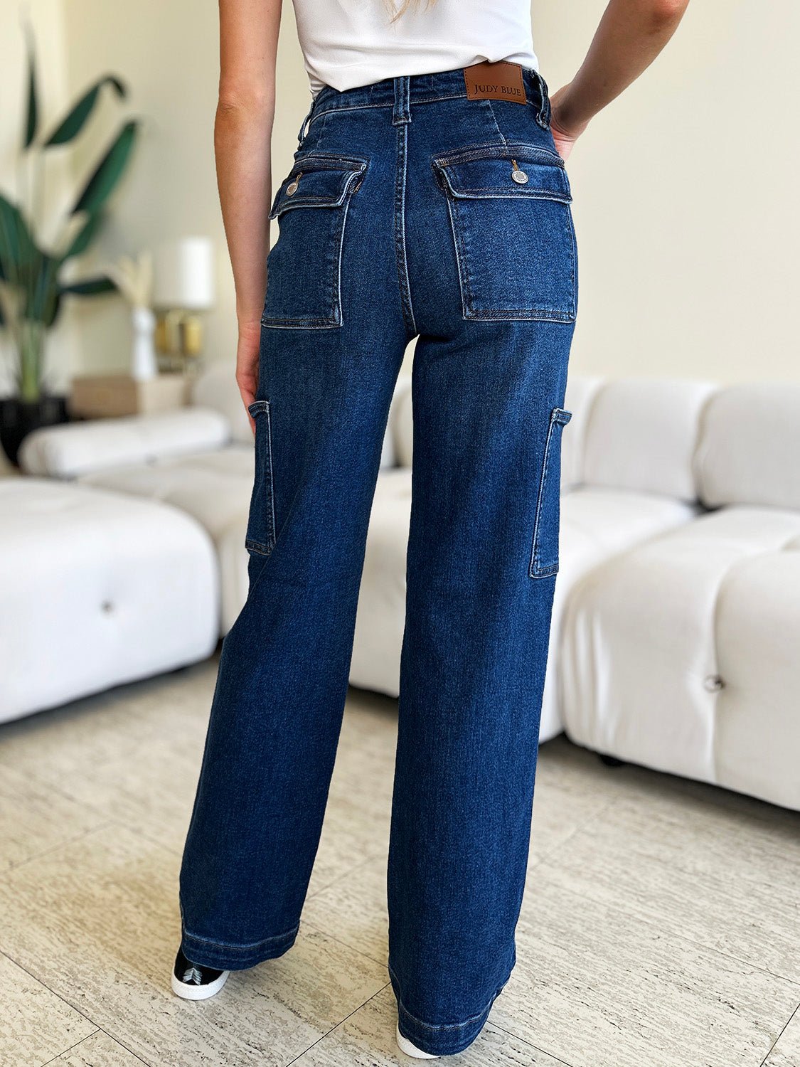 Judy Blue Full Size High Waist Cargo Jeans - Jeans - Dark - Bella Bourget